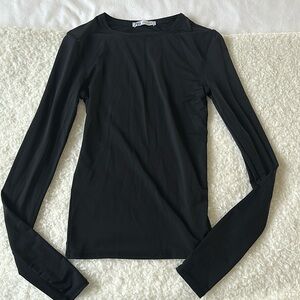 Zara Slinky Black Long Sleeve Top